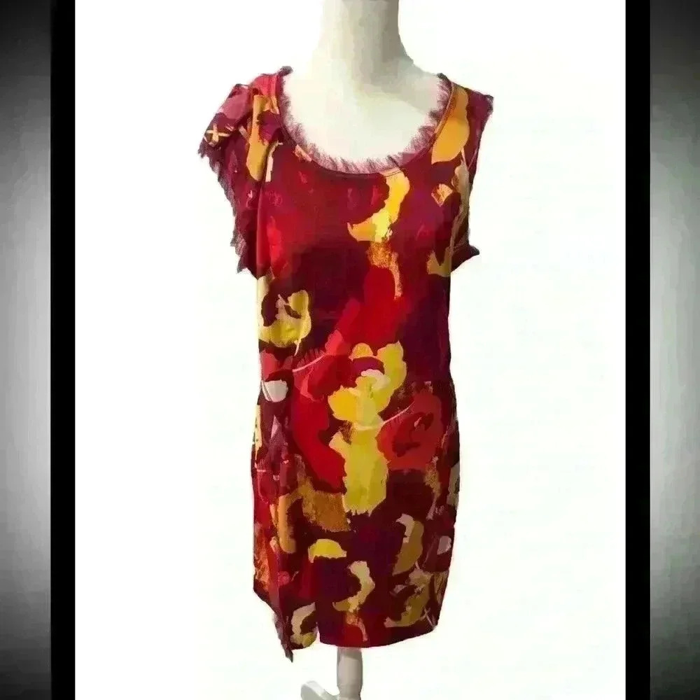 Simply Vera Wang Floral Fall Style Ruffle Dress